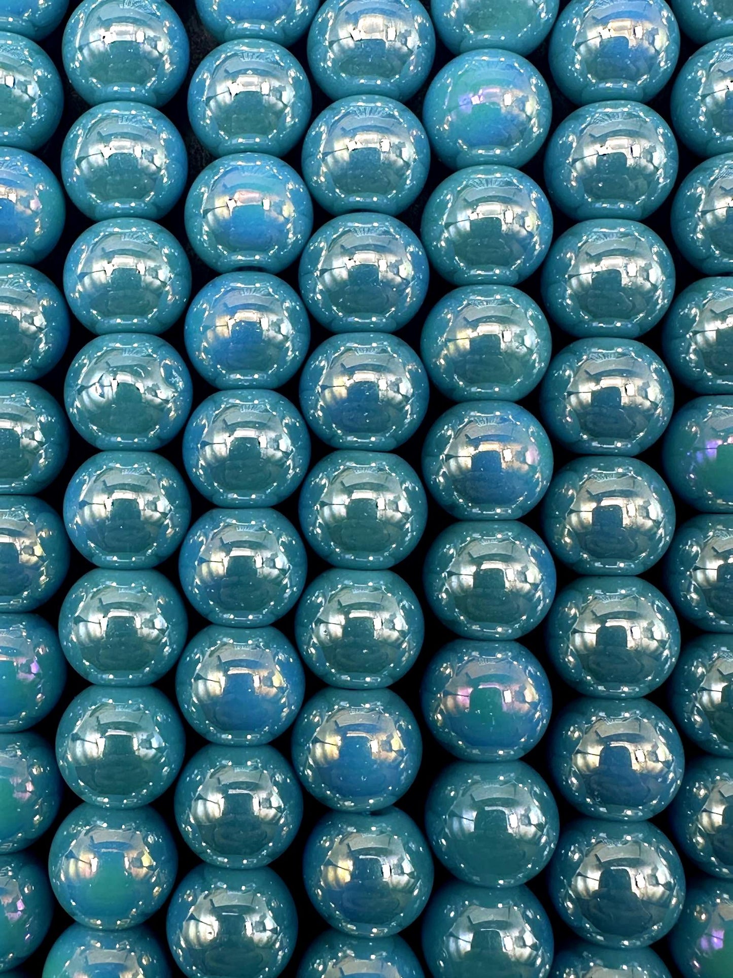 Beautiful Blue Turquoise Crystal Glass Pearl Bead. Round shape bead. Gorgeous high quality crystal bead! Full strand 15.5"