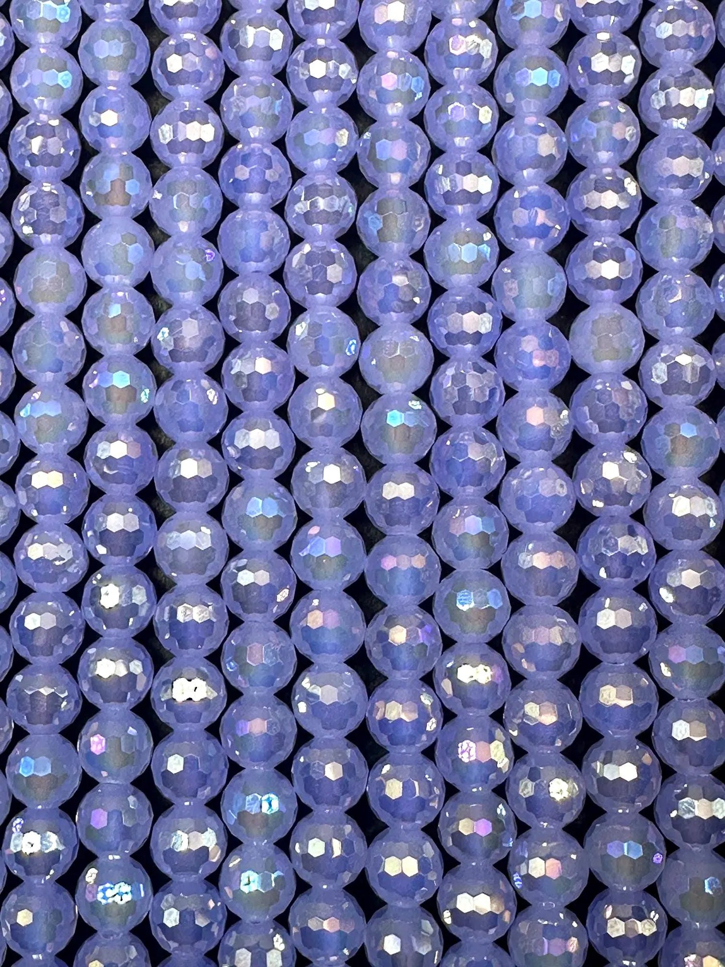 Beautiful Lavender Blue Crystal Round Shape Faceted Bead. Gorgeous high quality crystal bead! Full strand 15.5"