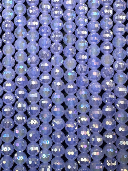 Beautiful Lavender Blue Crystal Round Shape Faceted Bead. Gorgeous high quality crystal bead! Full strand 15.5"