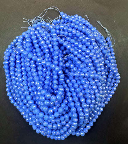Beautiful Blue Purple Crystal Round Shape Faceted Bead. Gorgeous high quality crystal bead! Full strand 15.5"