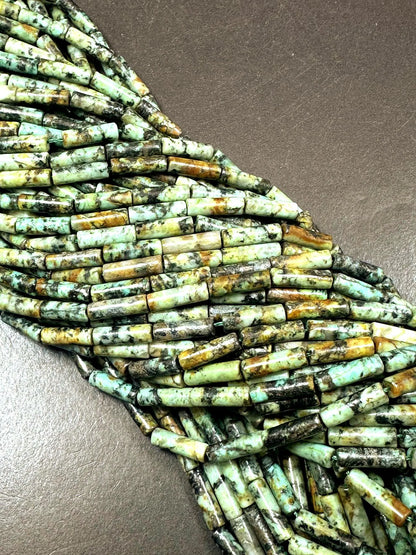 Natural African Turquoise Thin Tube Shape 4x13mm, High Quality 15.5"