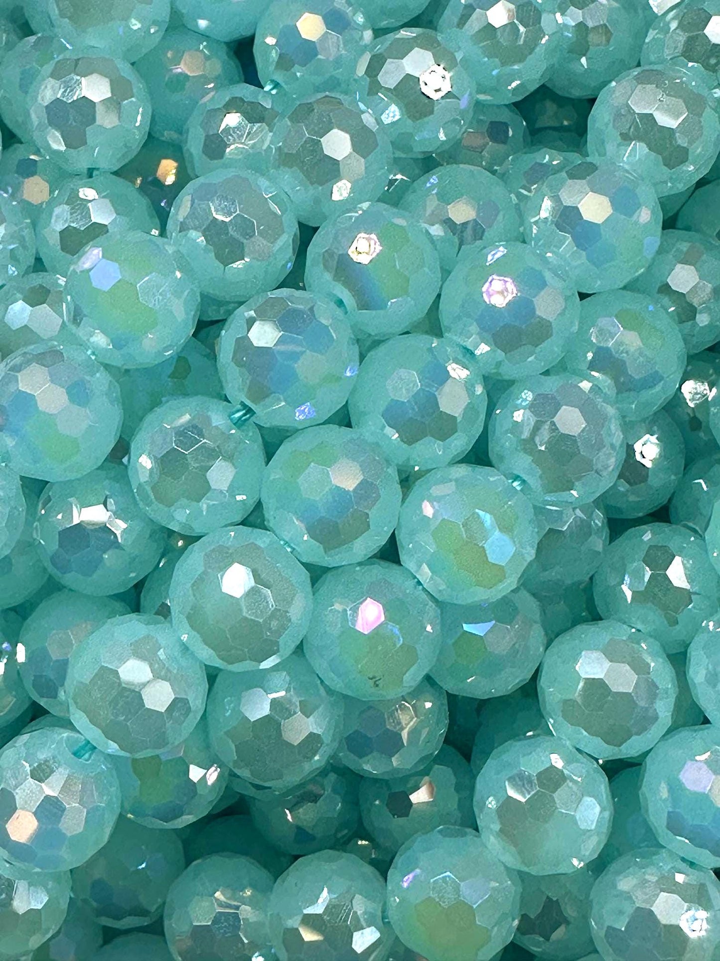 Beautiful Crystal glass bead. 8mm Faceted round shape bead. Gorgeous Aquamarine color, high quality crystal bead! Full strand 15"