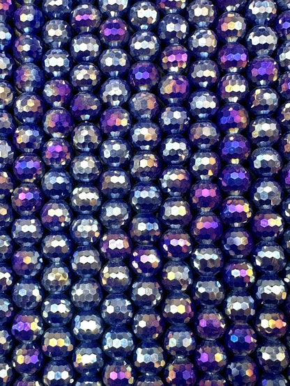 Beautiful Crystal glass bead. 8mm Faceted round shape bead. Gorgeous Royal Blue color, high quality crystal bead! Full strand 15"