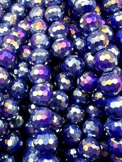 Beautiful Crystal glass bead. 8mm Faceted round shape bead. Gorgeous Royal Blue color, high quality crystal bead! Full strand 15"