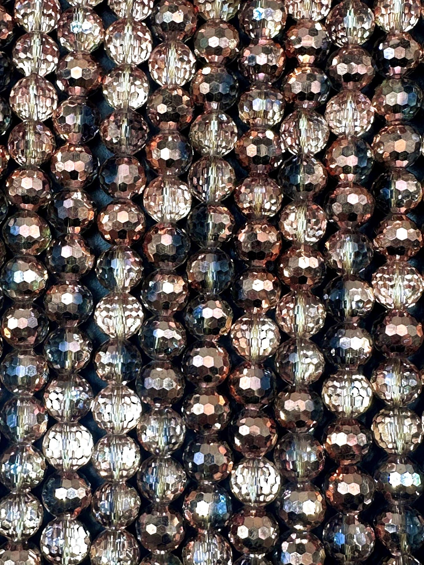 Beautiful Bronze Multi-Pattern Crystal Glass Bead. Faceted Round Shape, Gorgeous Bronze Color, High Quality Crystal Bead! Full Strand 15.5"