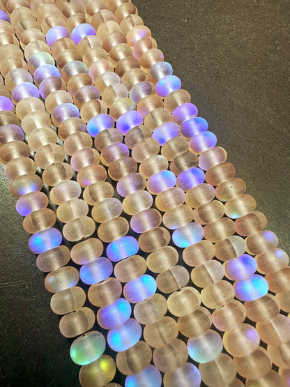 Beautiful Light Brown Mermaid Glass Beads with Stunning Flash, 5x8mm Rondelle Shape High Quality 15.5"