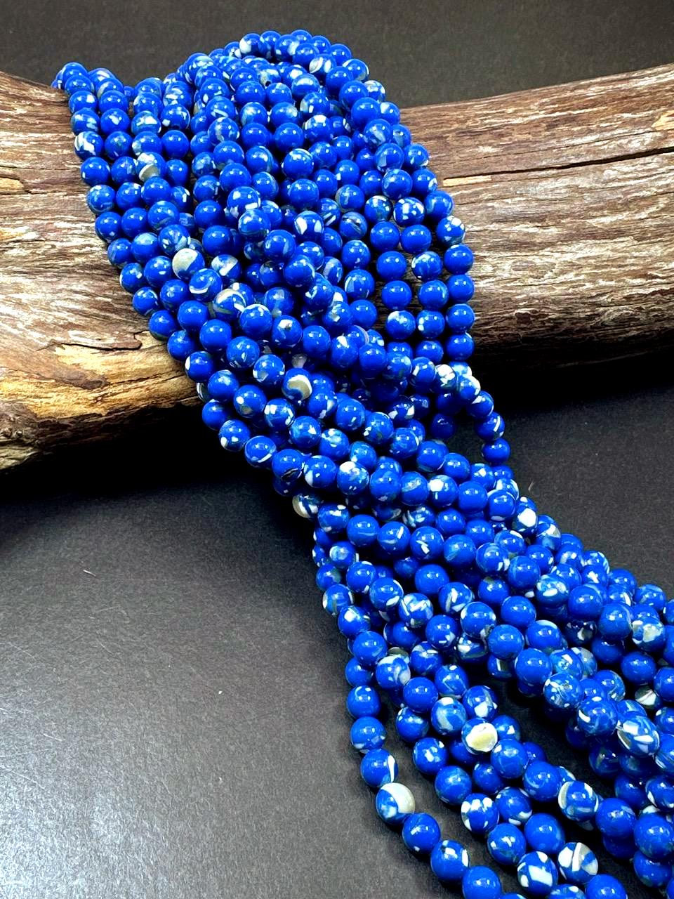 Beautiful Navy Blue Shell Round Bead. Gorgeous Navy Blue Color High Quality Bead Full Strand 15.5"