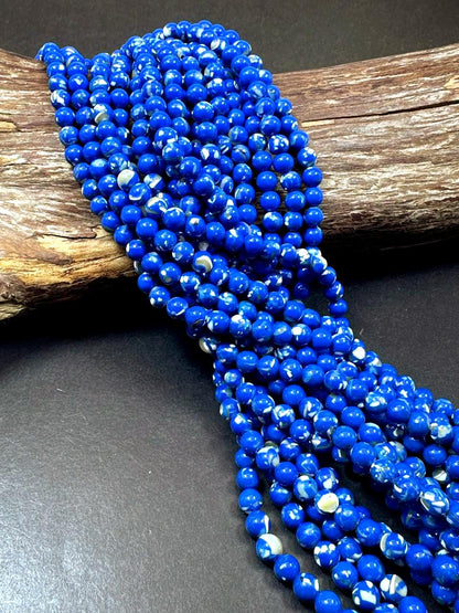 Beautiful Navy Blue Shell Round Bead. Gorgeous Navy Blue Color High Quality Bead Full Strand 15.5"