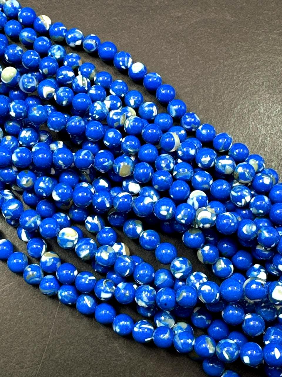 Beautiful Navy Blue Shell Round Bead. Gorgeous Navy Blue Color High Quality Bead Full Strand 15.5"