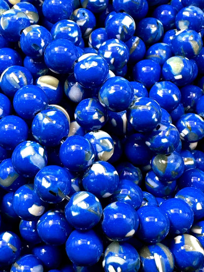 Beautiful Navy Blue Shell Round Bead. Gorgeous Navy Blue Color High Quality Bead Full Strand 15.5"