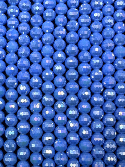 Beautiful Blue Purple Crystal Round Shape Faceted Bead. Gorgeous high quality crystal bead! Full strand 15.5"