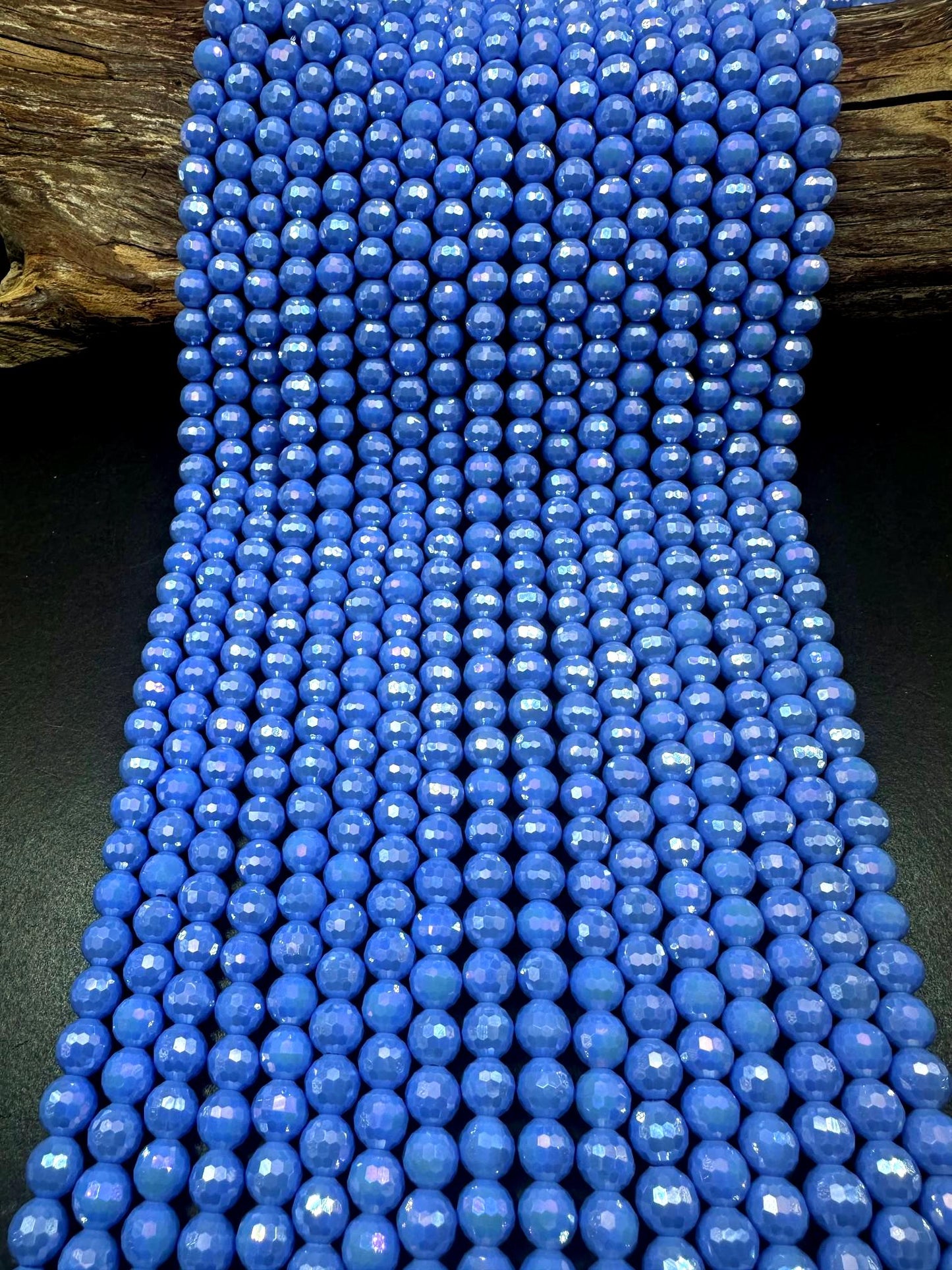 Beautiful Blue Purple Crystal Round Shape Faceted Bead. Gorgeous high quality crystal bead! Full strand 15.5"