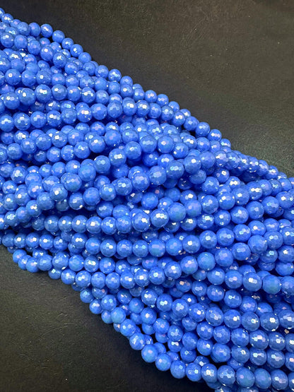 Beautiful Blue Purple Crystal Round Shape Faceted Bead. Gorgeous high quality crystal bead! Full strand 15.5"