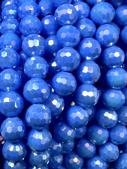 Beautiful Blue Purple Crystal Round Shape Faceted Bead. Gorgeous high quality crystal bead! Full strand 15.5"