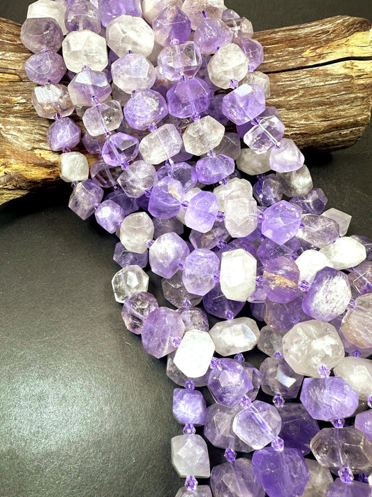 Beautiful Purple Natural Amethyst Freedom Nugget Shape High Quality 15"