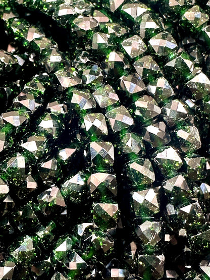 Beautiful Green Sandstone Faceted Cube Shape, Gorgeous Green Color  High Quality 15.5"