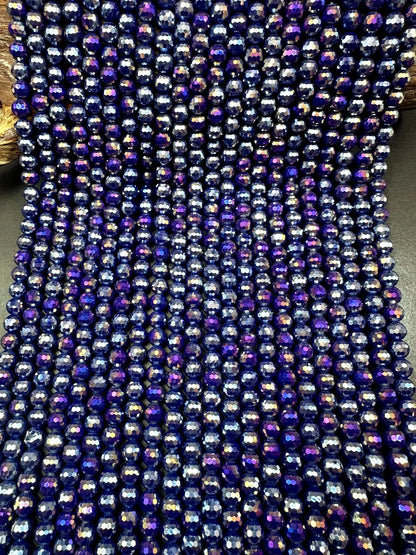 Beautiful Crystal glass bead. 8mm Faceted round shape bead. Gorgeous Royal Blue color, high quality crystal bead! Full strand 15"