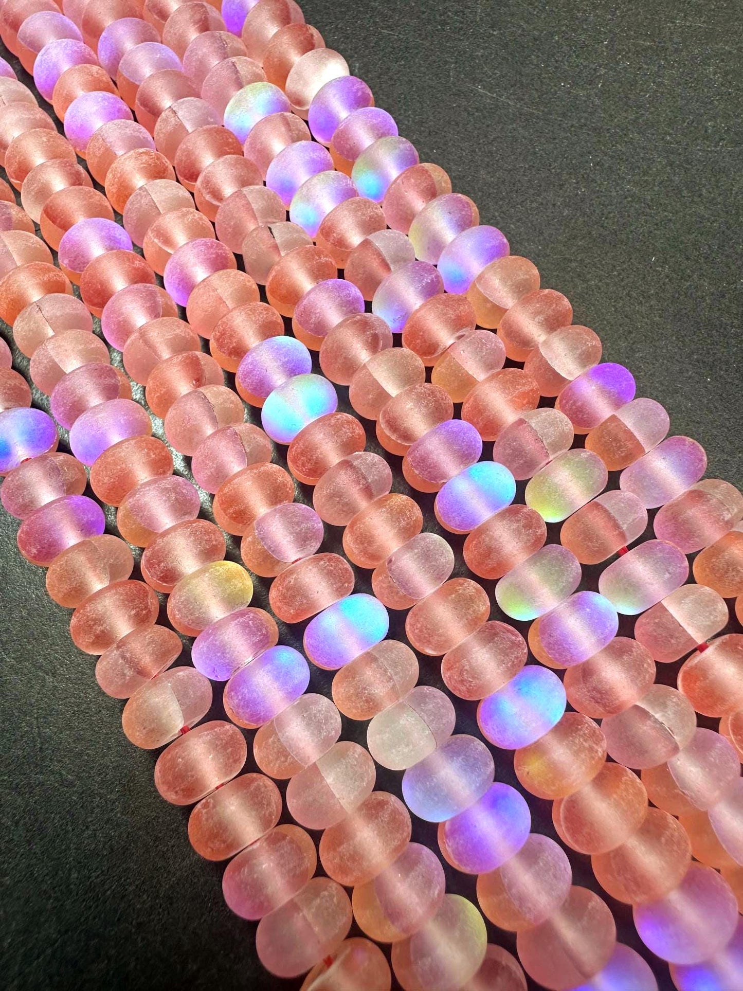 Beautiful Red Mermaid Glass Beads with Stunning Flash, 5x8mm Rondelle Shape High Quality 15.5"&nbsp;