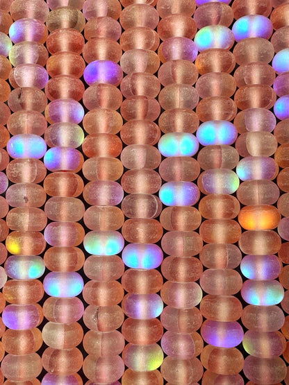 Beautiful Red Mermaid Glass Beads with Stunning Flash, 5x8mm Rondelle Shape High Quality 15.5"&nbsp;