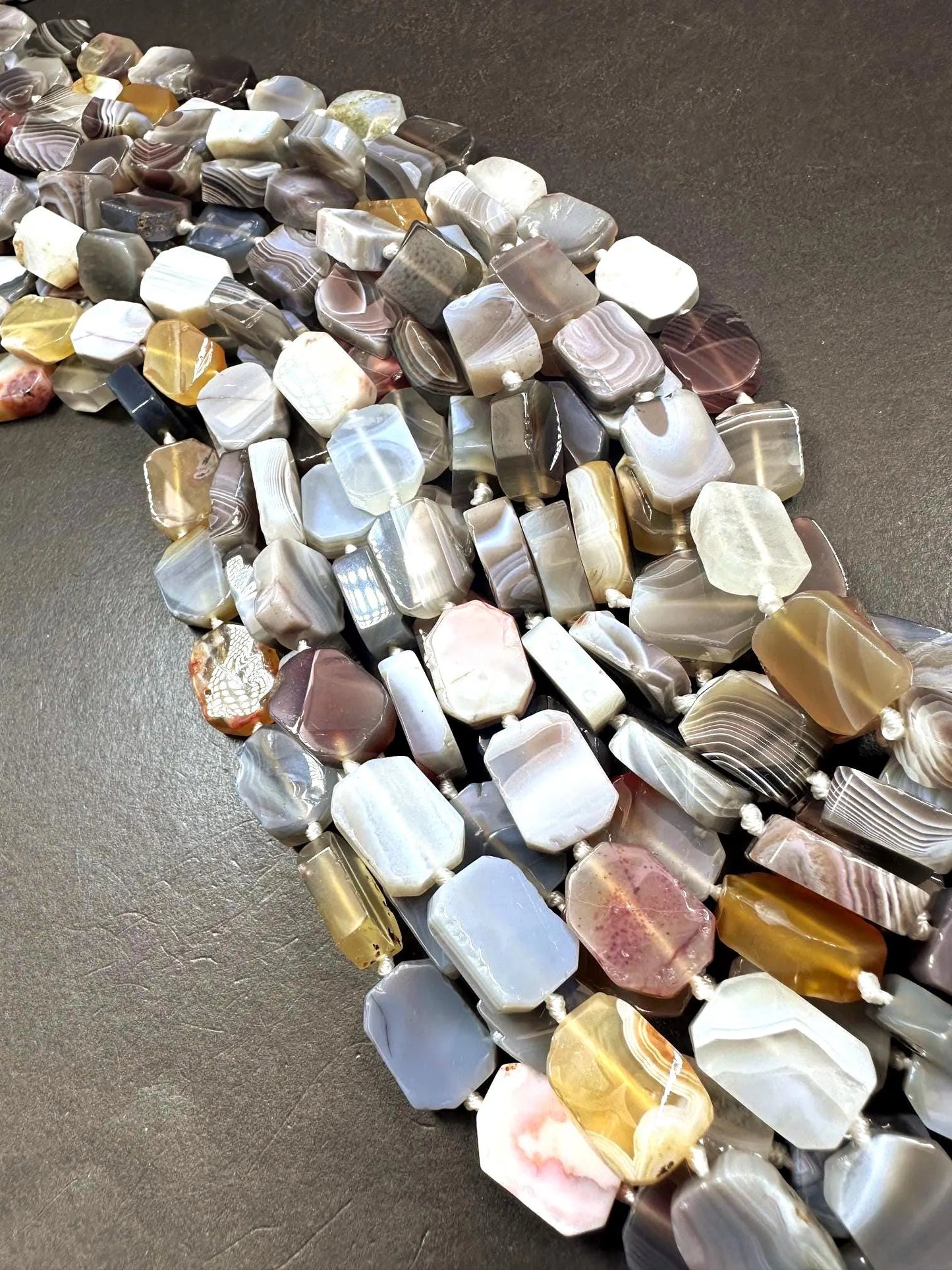 AAA Natural Botswana Agate Gemstone Bead 16x13mm Oval Shape, Beautiful Natural Brown Beige Gray Color Agate Beads, Excellent Quality 15.5"