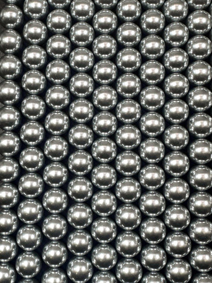 Gorgeous Silver Swarovski Pearl Crystal Beads, 4mm 6mm 8mm 10mm 12mm Round Shape Bead. Beautiful Silver Color, Great Quality 15.5"