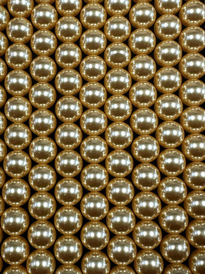 Gorgeous Golden Yellow Swarovski Pearl Crystal Beads, 6mm 8mm 10mm 12mm Round Shape Bead. Beautiful Yellow Color, Great Quality 15.5"