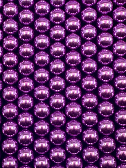 Gorgeous Chinese Purple Swarovski Pearl Crystal Beads, 6mm 8mm Round Shape Bead. Beautiful Purple Color, Great Quality 15.5"