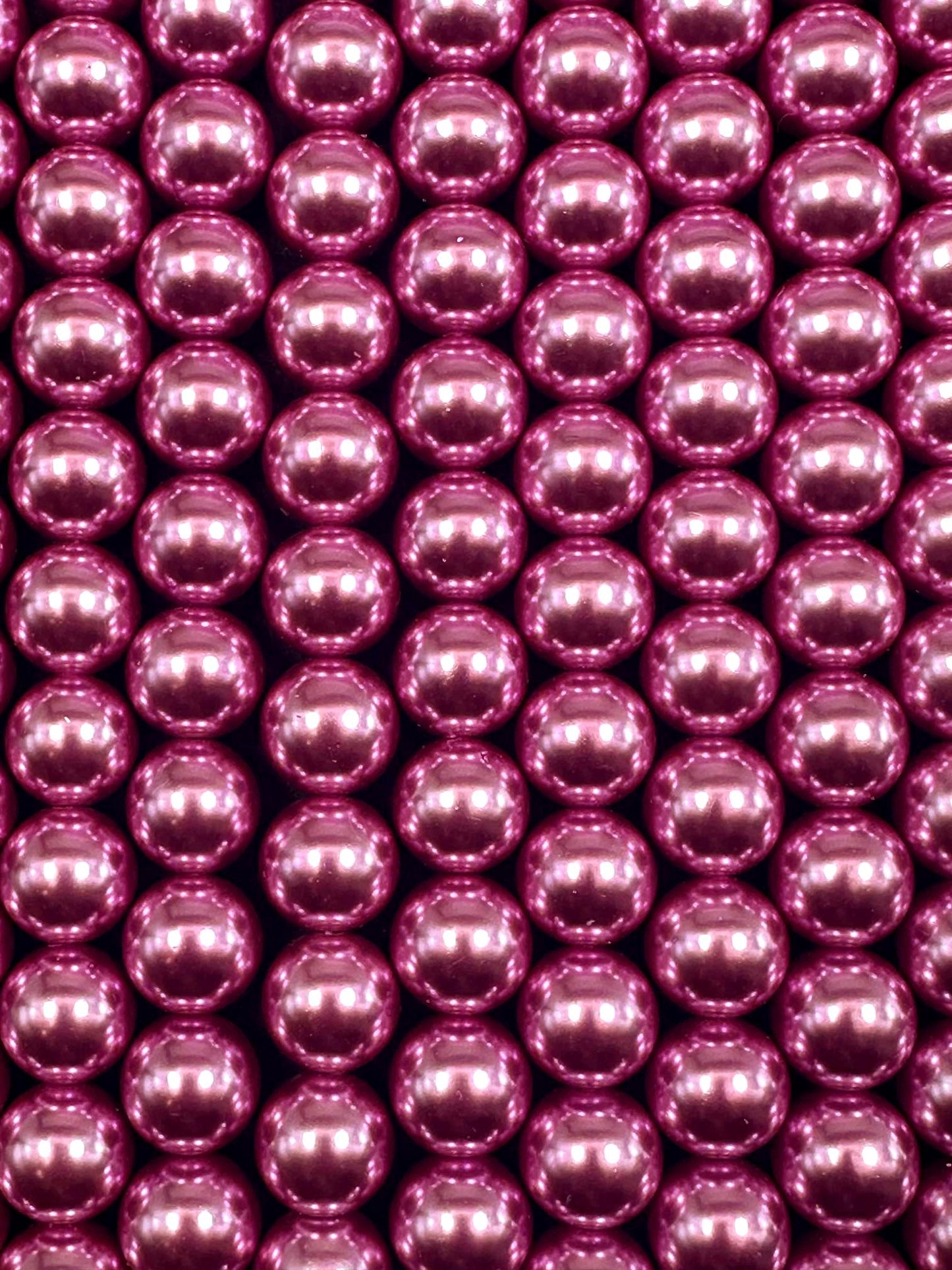 Chinese Light Fuchsia Swarovski Pearl Crystal Beads, 4mm 6mm 8mm 10mm Round Shape Bead. Beautiful Pink Purple Color, Great Quality 15.5"