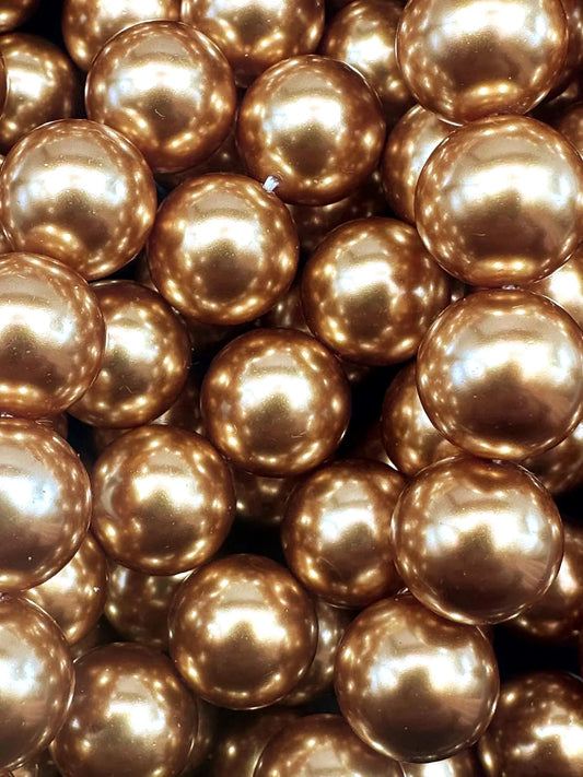 Gorgeous Chinese Gold Swarovski Pearl Crystal Beads, 6mm 8mm 10mm 12mm Round Shape Bead. Beautiful Gold Color, Great Quality 15.5"