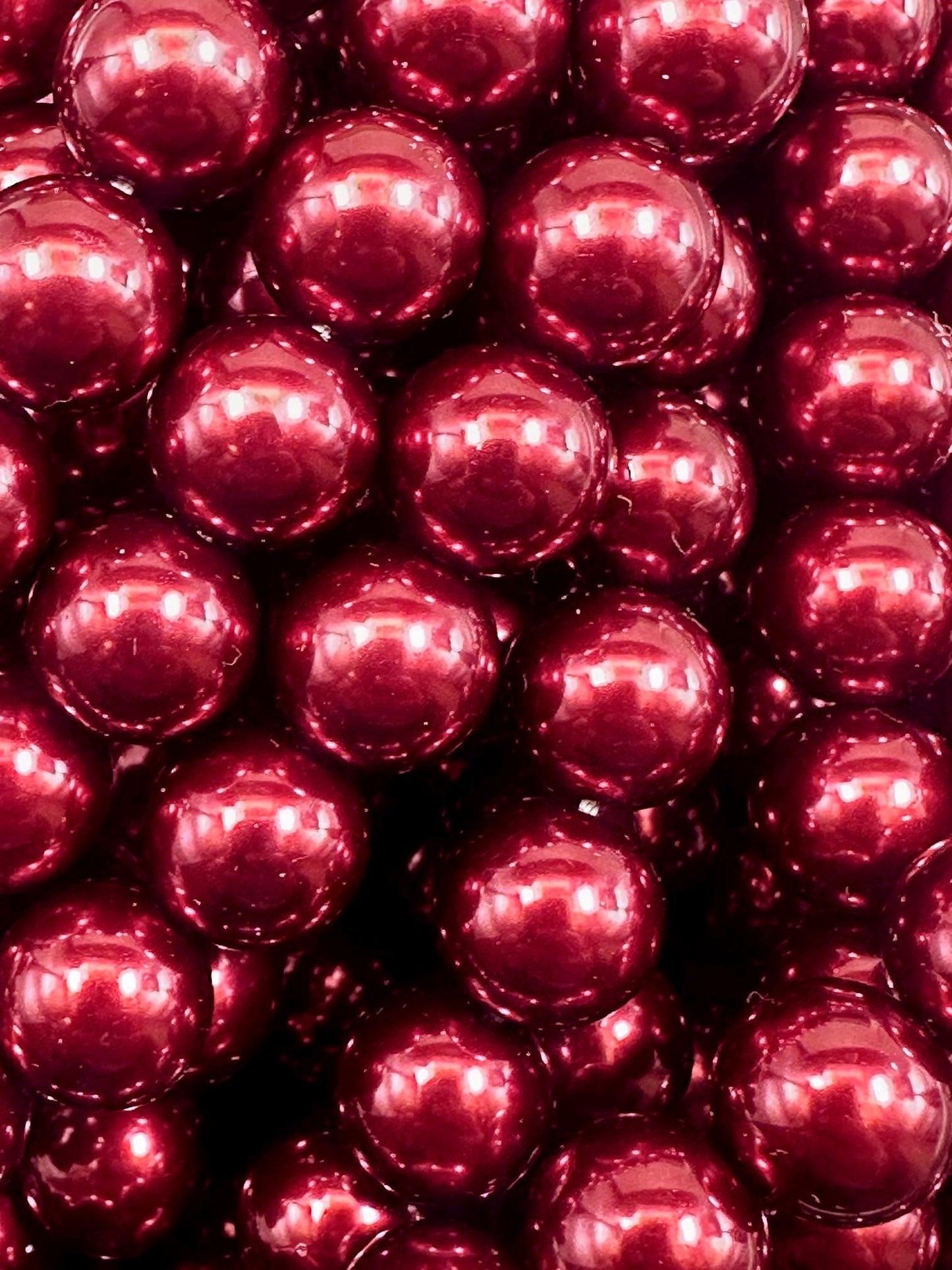 Gorgeous Chinese Dark Red Swarovski Pearl Crystal Beads, 6mm 8mm 10mm 12mm Round Shape Bead. Beautiful Red Color, Great Quality 15.5"