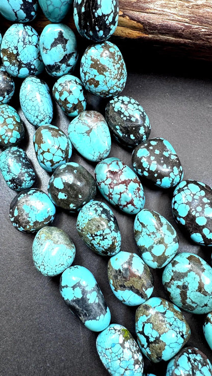 100% Natural turquoise gemstone bead . Gorgeous blue natural turquoise beads. Oval shape . Excellent quality . Fall strand 15.5”