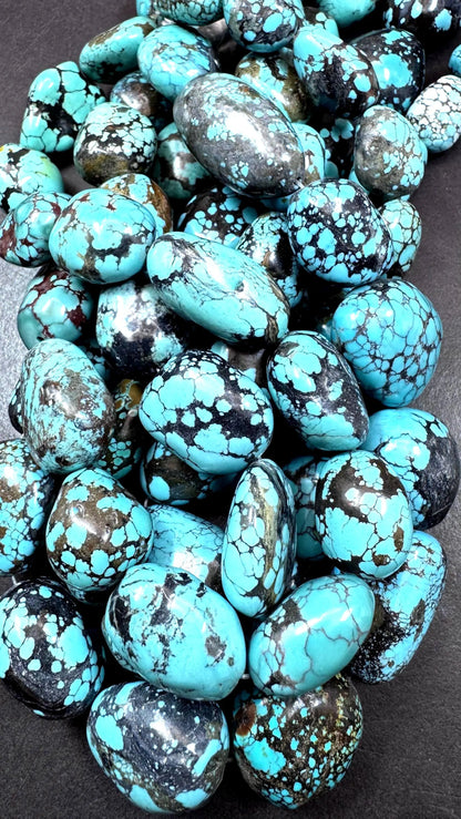 100% Natural turquoise gemstone bead . Gorgeous blue natural turquoise beads. Oval shape . Excellent quality . Fall strand 15.5”