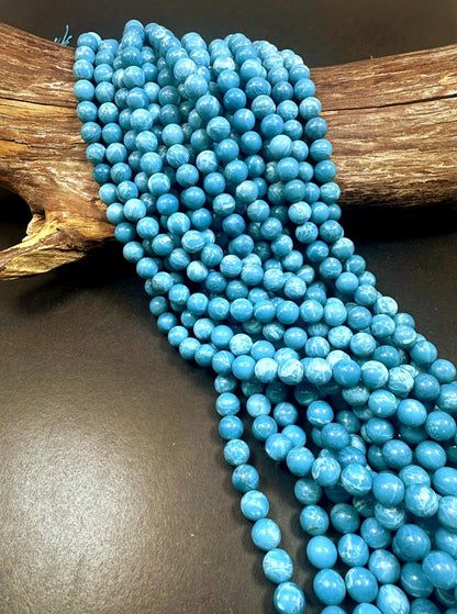 Natural Larimar quartz stone bead . 6mm 8mm 10mm 12mm round bead . Beautiful skin blue Larimar color gemstone . Full strand length 15.5”