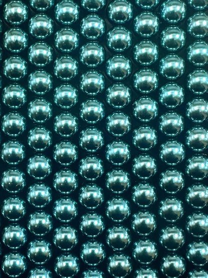 Chinese Peacock Green Swarovski Pearl Crystal Beads, 6mm 8mm 10mm 12mm Round Shape Bead. Beautiful Green Color, Great Quality 15.5"