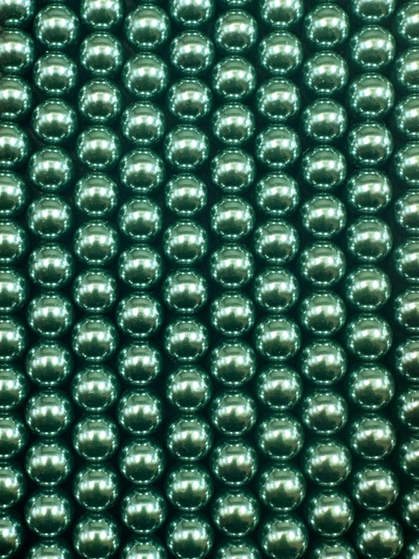 Gorgeous Chinese Teal Green Swarovski Pearl Crystal Beads, 6mm 8mm Round Shape Bead. Beautiful Green Color, Great Quality 15.5"