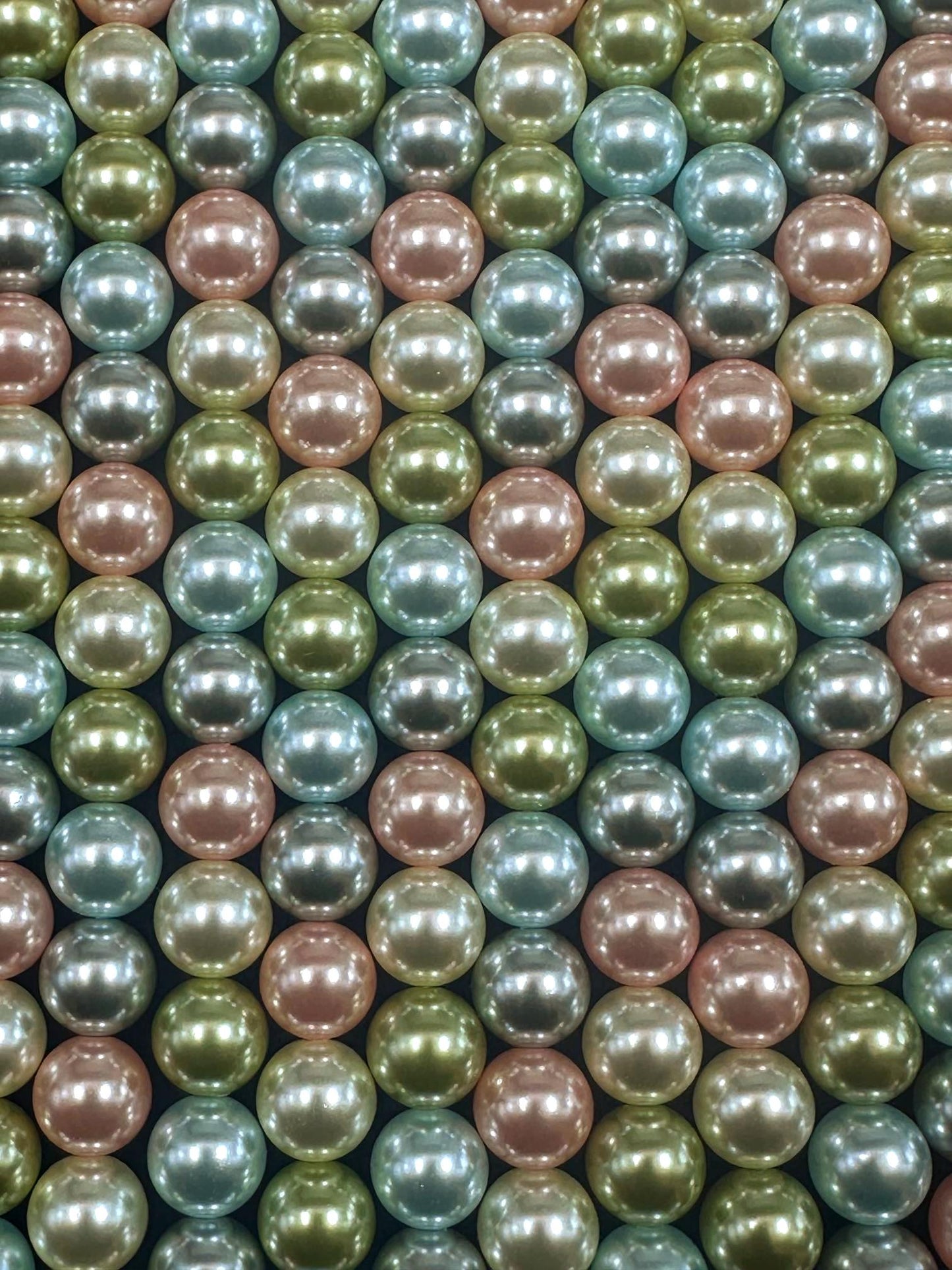 Gorgeous Chinese Pastel Multicolor Swarovski Pearl Crystal Beads, 8mm 10mm Round Shape Bead. Green Blue Pink White Color Great Quality 15.5"