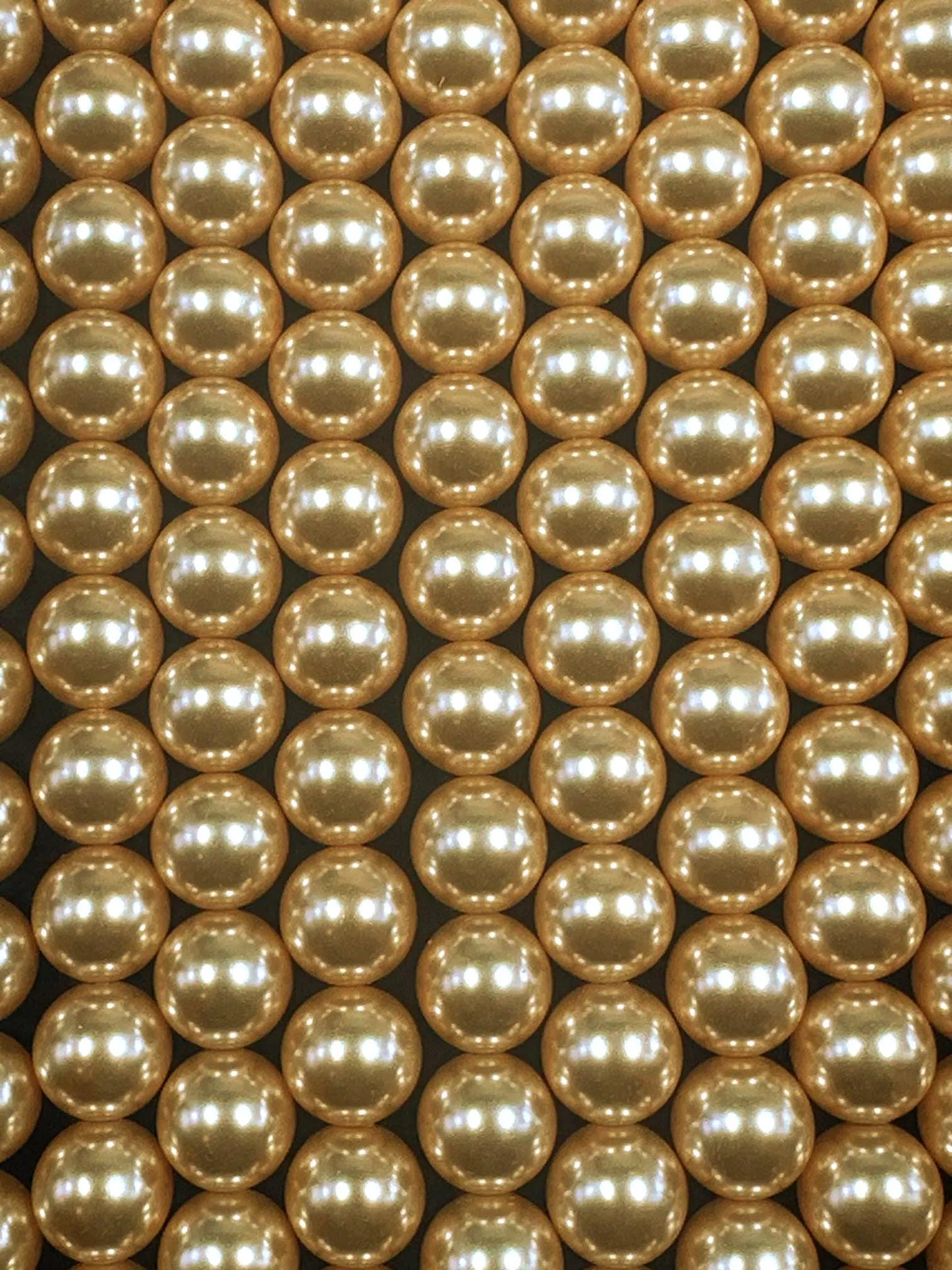 Gorgeous Chinese Warm Gold Swarovski Pearl Crystal Beads, 4mm 6mm 8mm 10mm 12mm Round Shape Bead. Beautiful Warm Gold Quality 15.5"