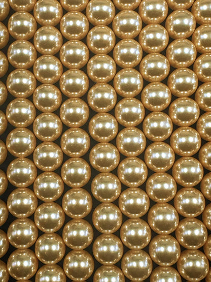 Gorgeous Chinese Warm Gold Swarovski Pearl Crystal Beads, 4mm 6mm 8mm 10mm 12mm Round Shape Bead. Beautiful Warm Gold Quality 15.5"
