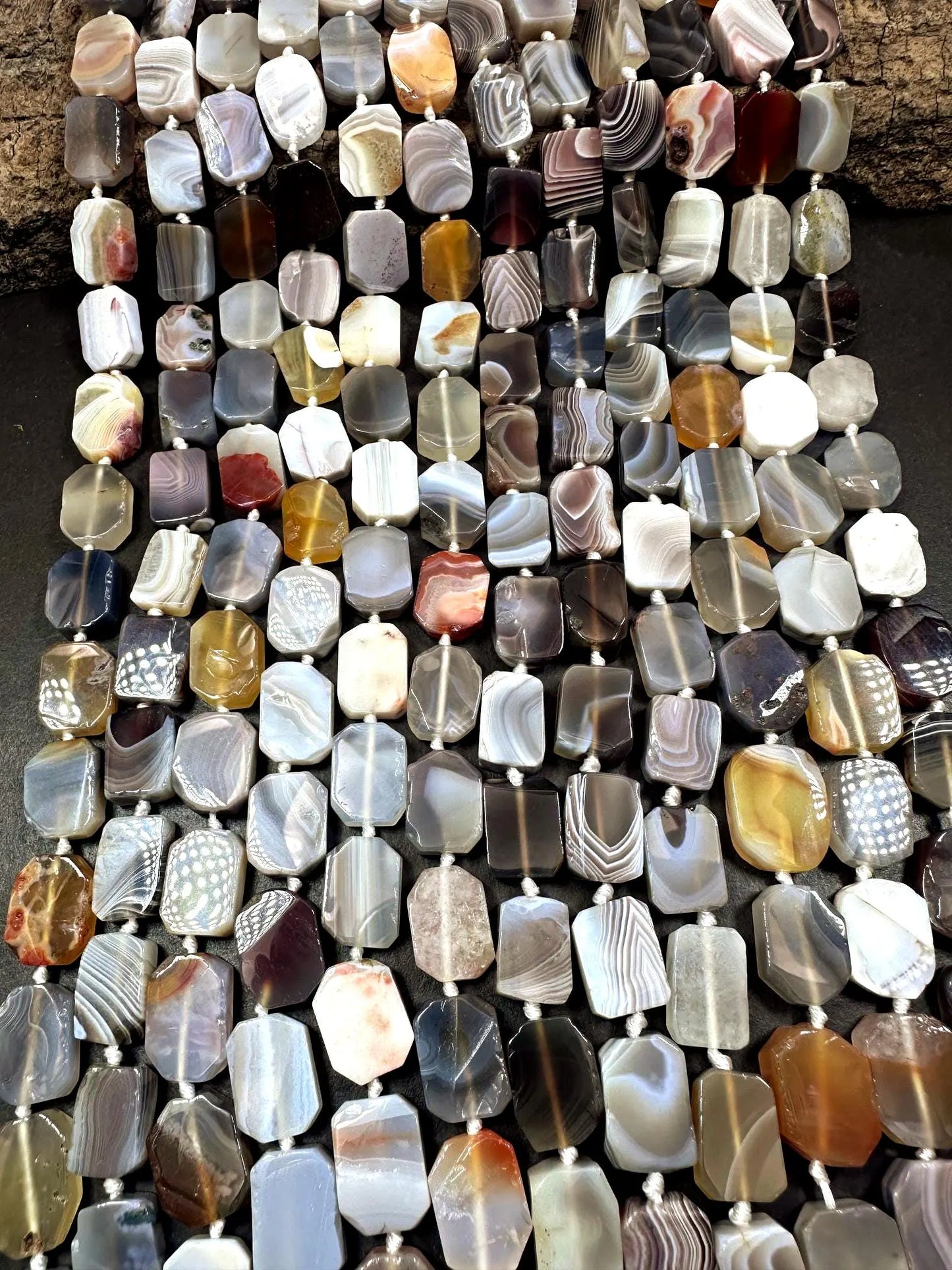 AAA Natural Botswana Agate Gemstone Bead 16x13mm Oval Shape, Beautiful Natural Brown Beige Gray Color Agate Beads, Excellent Quality 15.5"