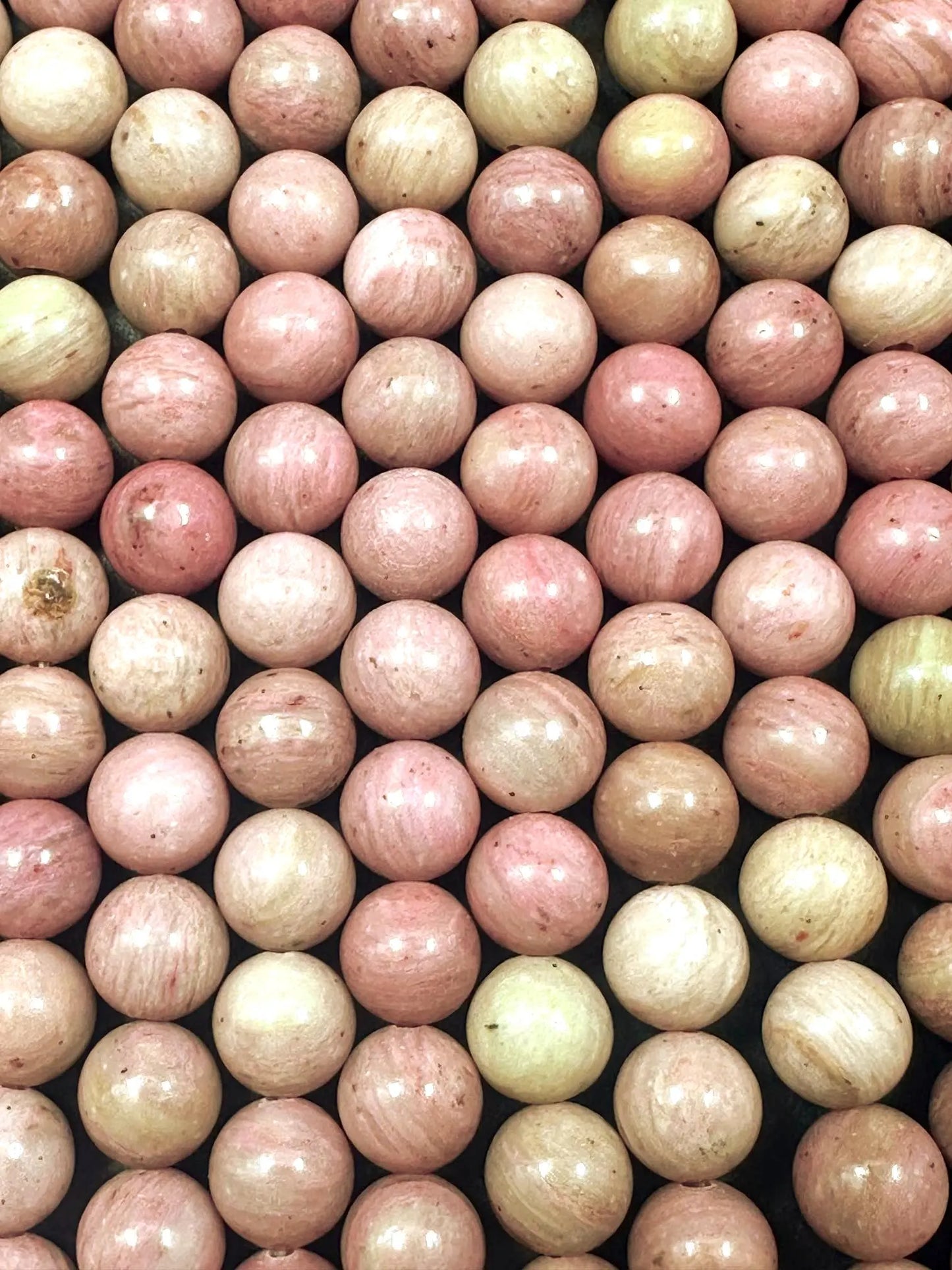 Natural Rhodonite Gemstone Bead Smooth Round Shape. Beautiful Pink Color Bead. 4mm, 6mm, 8mm, 10mm, 12mm. Great Quality 15.5"