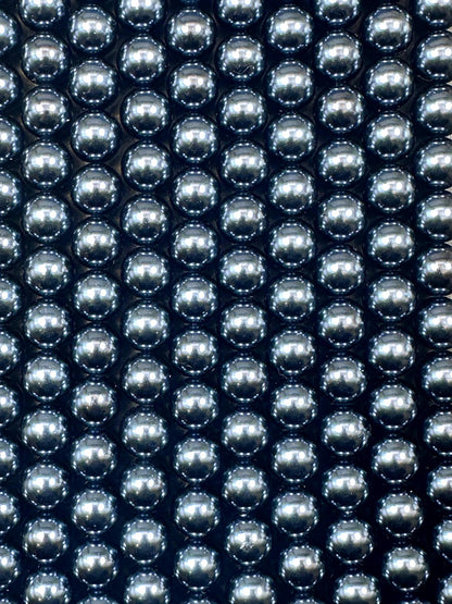 Chinese Night Blue Swarovski Pearl Crystal Beads, 4mm 6mm 8mm 10mm 12mm Round Shape Bead. Beautiful Blue Color, Great Quality 15.5"