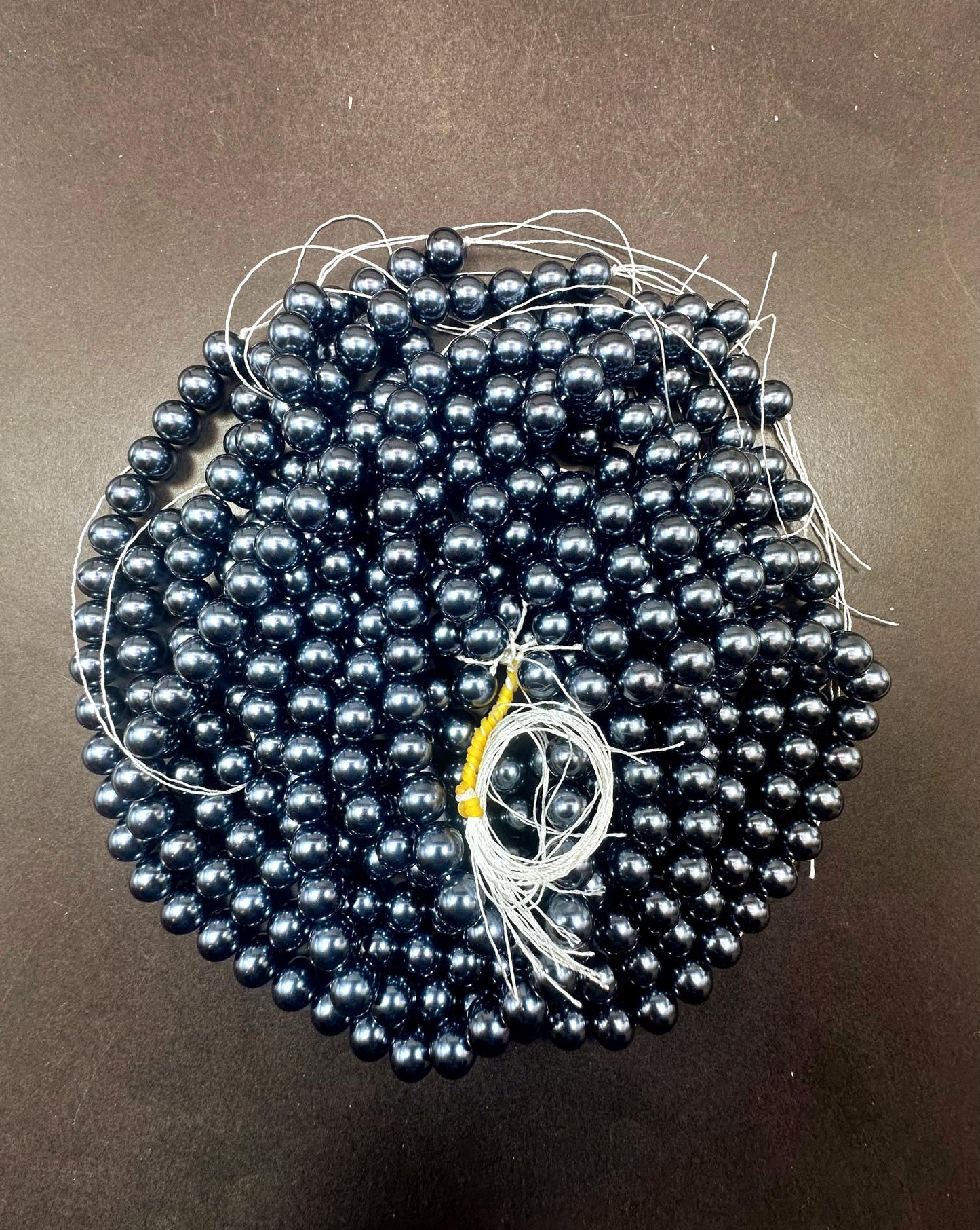 Chinese Night Blue Swarovski Pearl Crystal Beads, 4mm 6mm 8mm 10mm 12mm Round Shape Bead. Beautiful Blue Color, Great Quality 15.5"
