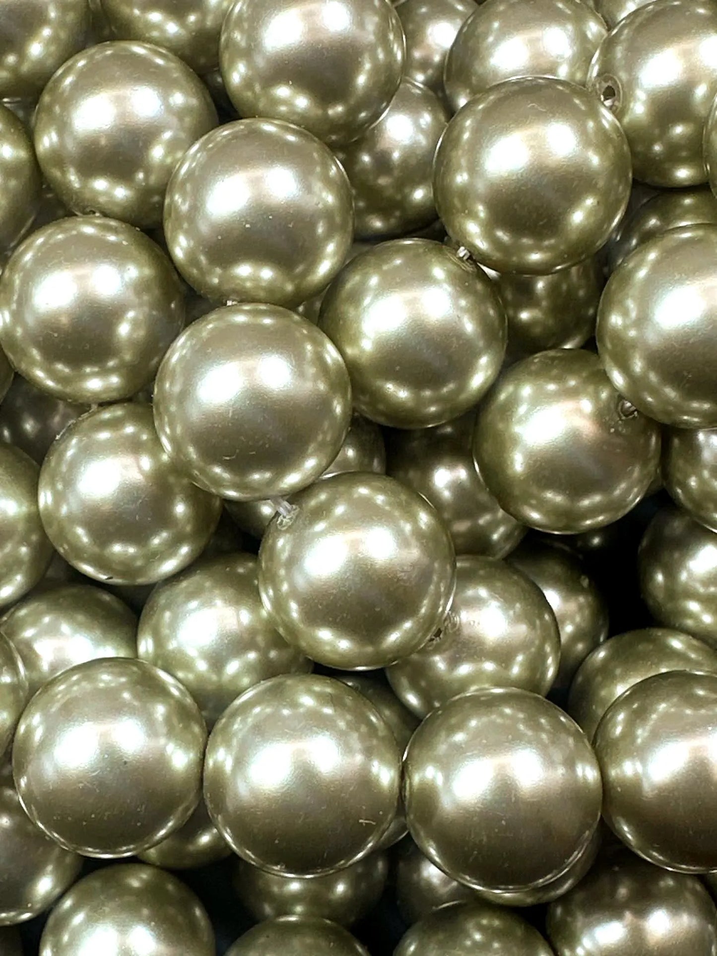 Gorgeous Chinese Light Olive Green Swarovski Pearl Crystal Beads, 6mm 8mm 10mm 12mm Round Shape Bead. Great Quality 15.5"