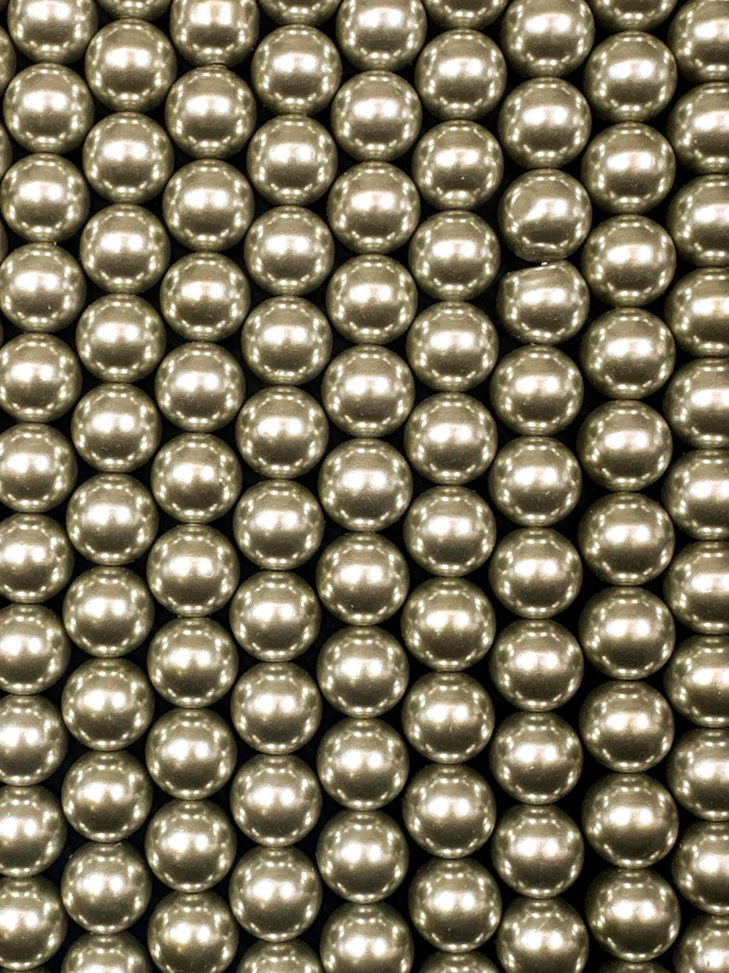 Gorgeous Chinese Light Olive Green Swarovski Pearl Crystal Beads, 6mm 8mm 10mm 12mm Round Shape Bead. Great Quality 15.5"
