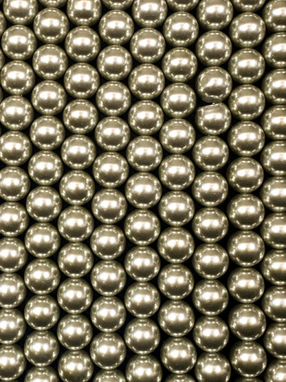 Gorgeous Chinese Light Olive Green Swarovski Pearl Crystal Beads, 6mm 8mm 10mm 12mm Round Shape Bead. Great Quality 15.5"