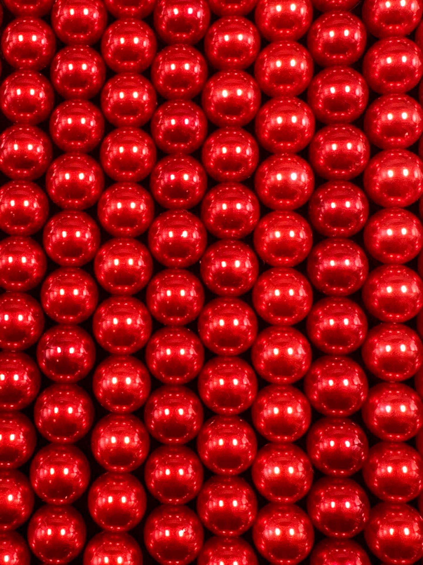 Gorgeous Chinese Red Swarovski Pearl Crystal Beads, 6mm 8mm 10mm 12mm Round Shape Bead. Beautiful Red Color, Great Quality 15.5"