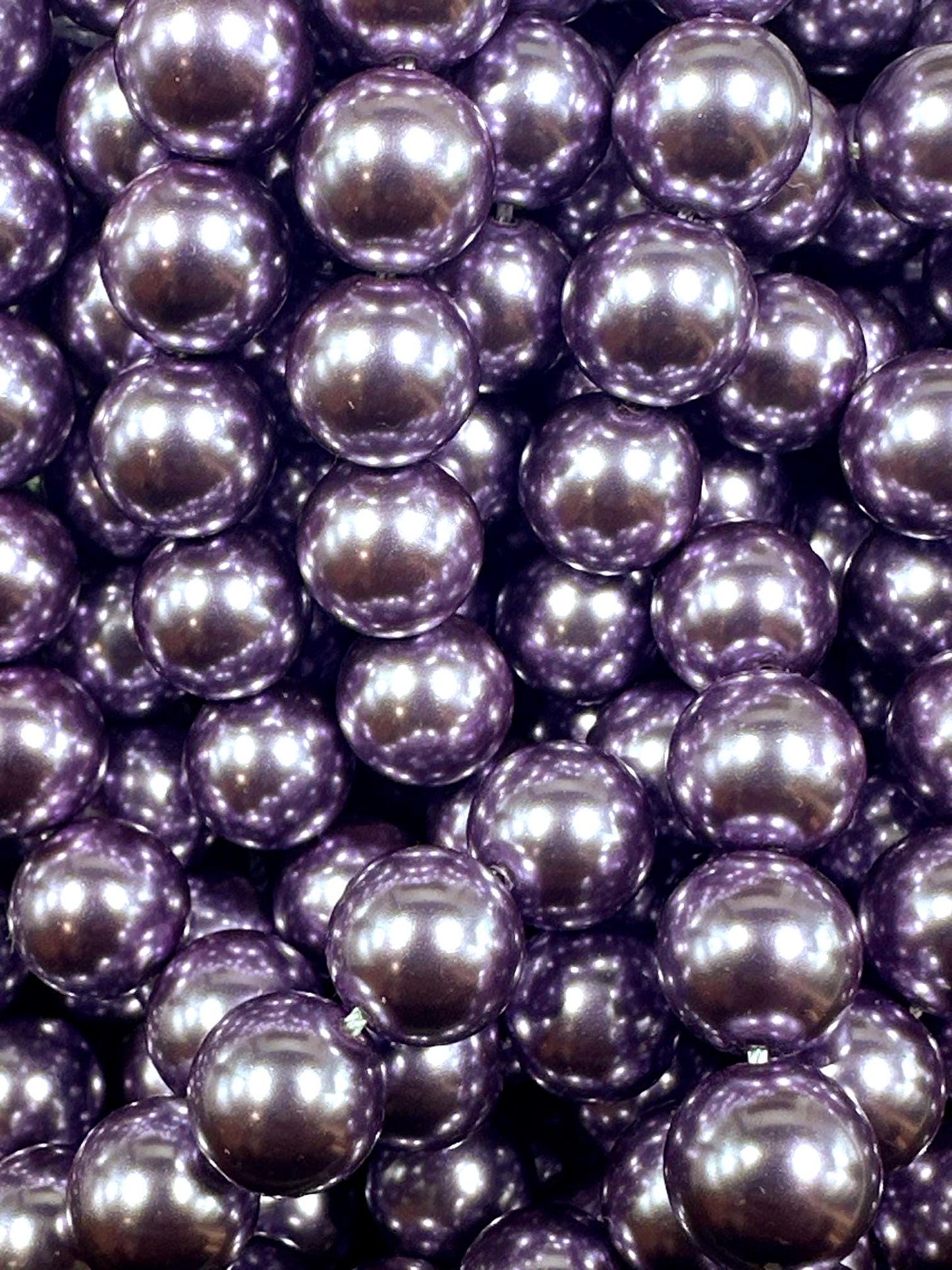 Chinese Orchid Purple Swarovski Pearl Crystal Beads, 4mm 6mm 8mm 10mm 12mm Round Shape Bead. Beautiful Purple Color, Great Quality 15.5"