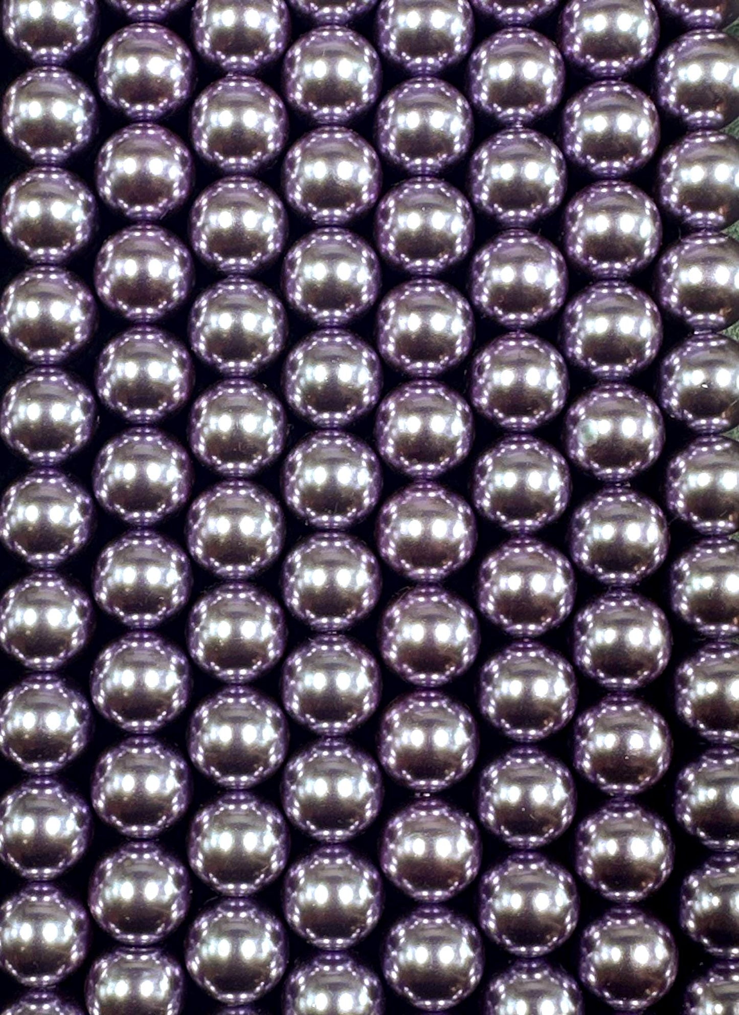 Chinese Orchid Purple Swarovski Pearl Crystal Beads, 4mm 6mm 8mm 10mm 12mm Round Shape Bead. Beautiful Purple Color, Great Quality 15.5"