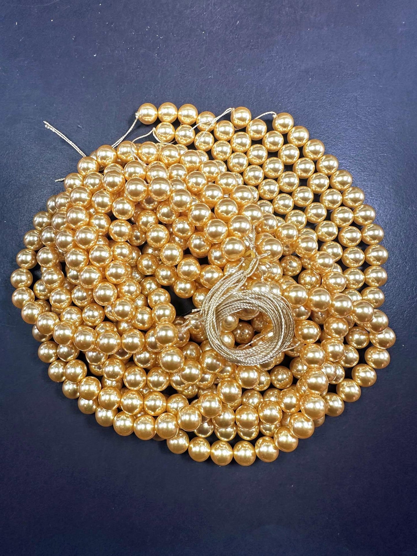 Gorgeous Golden Yellow Swarovski Pearl Crystal Beads, 6mm 8mm 10mm 12mm Round Shape Bead. Beautiful Yellow Color, Great Quality 15.5"