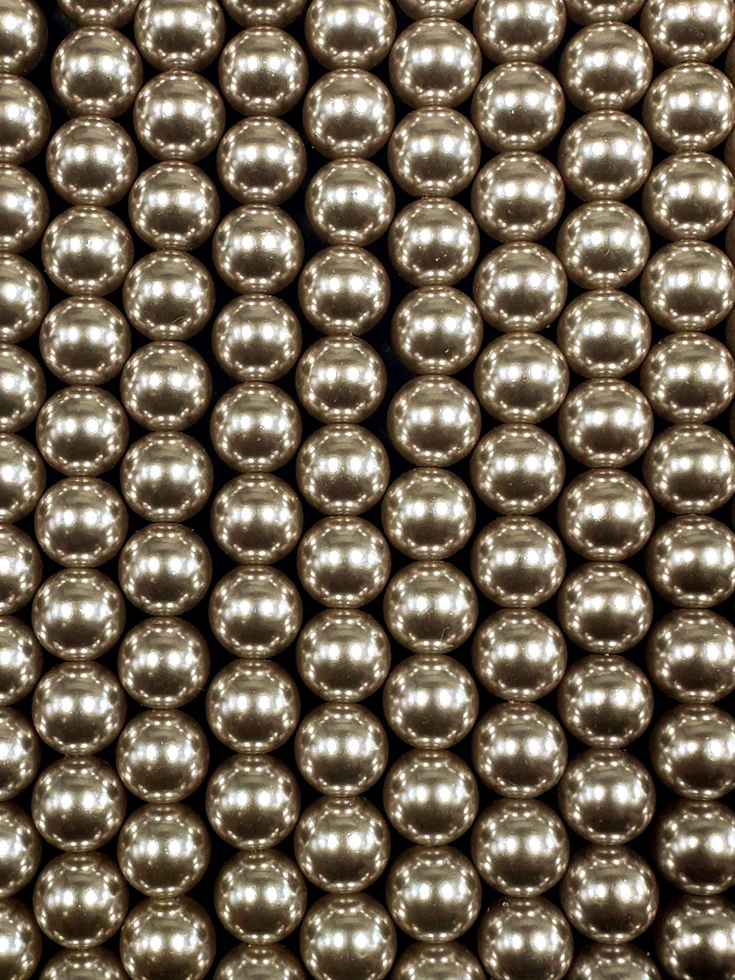 Chinese Champagne Brown Swarovski Pearl Crystal Beads, 6mm 8mm 10mm 12mm Round Shape Bead. Beautiful Brown Color, Great Quality 15.5"